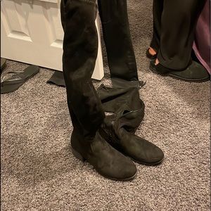 Madden girl tall over the knee boot with tie and zipper